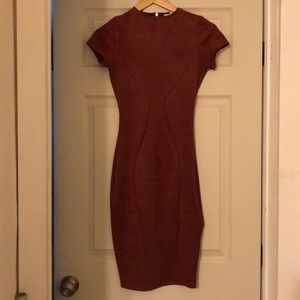 Body con faux suede dress